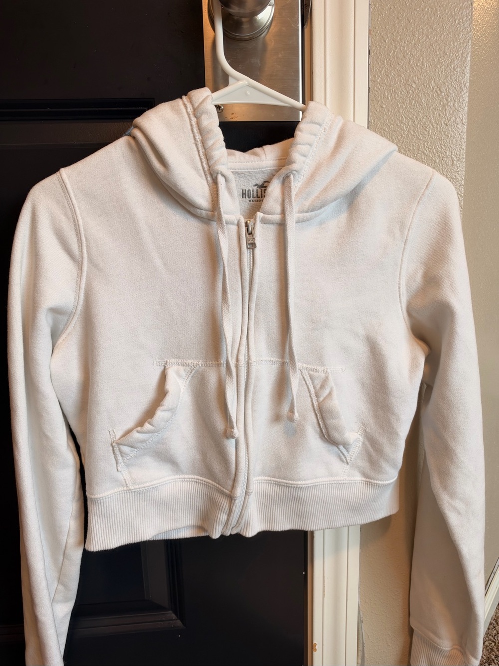 Hollister Crystal Cropped Zip-Up Hoodie